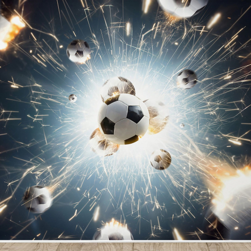 Papier peint panoramique Foot / Football - Ballons de foot