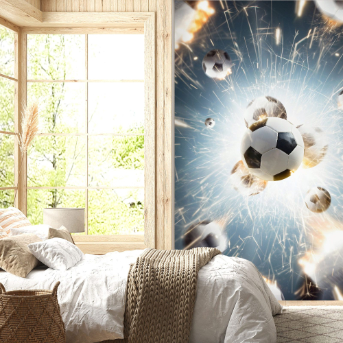 Papier peint panoramique Foot / Football - Ballons de foot