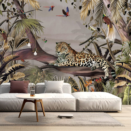 Papier peint panoramique - Forêt Tropicale Léopard