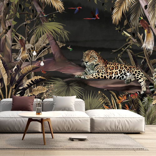Papier peint panoramique - Forêt Tropicale Léopard