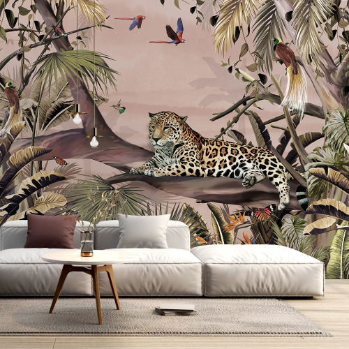 Papier peint panoramique - Forêt Tropicale Léopard