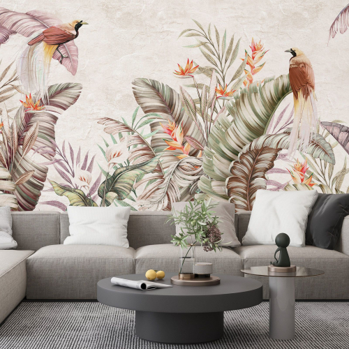 Papier peint panoramique - Forêt tropicale Oiseaux
