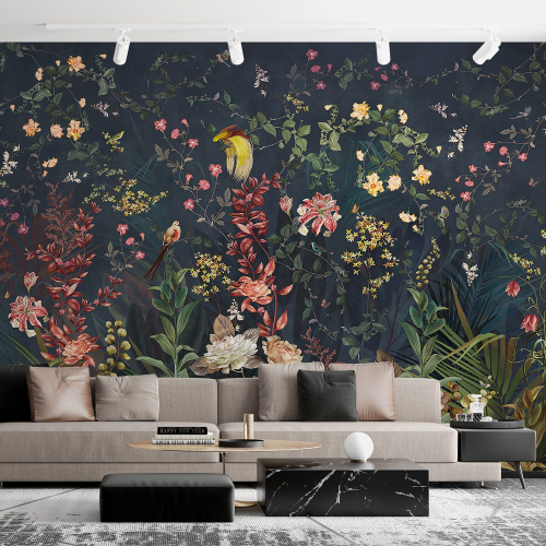 Papier peint panoramique - Forêt tropicale Oiseaux