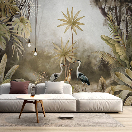 Papier peint panoramique - Forêt Tropicale Oiseaux