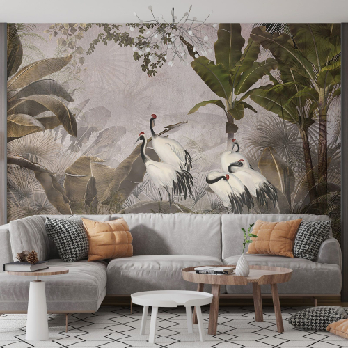 Papier peint panoramique - Forêt Tropicale Oiseaux
