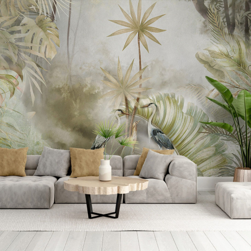 Papier peint panoramique - Forêt Tropicale Oiseaux