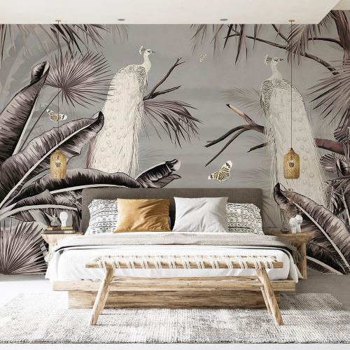 Papier peint panoramique - Forêt Tropicale Oiseaux
