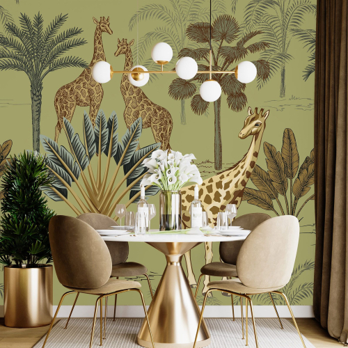 Papier peint panoramique - Girafes