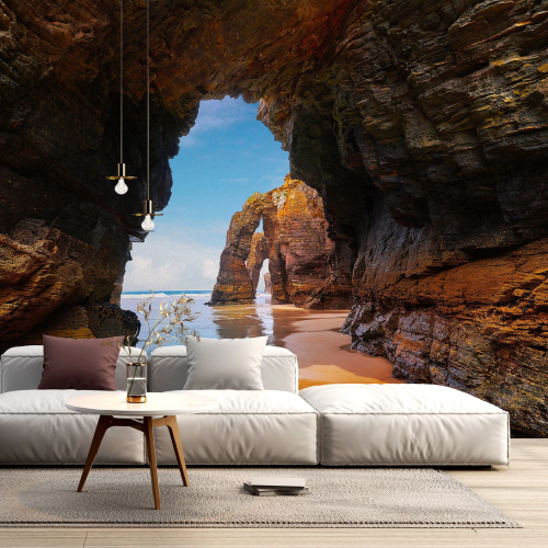Papier peint panoramique - Grottes Mer