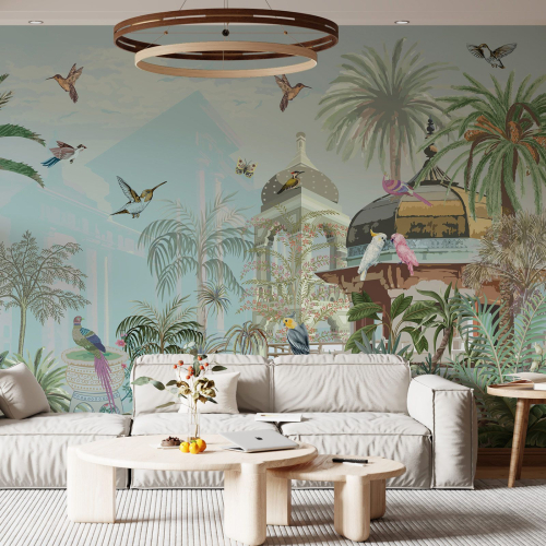 Papier peint panoramique - Jardin Oiseaux