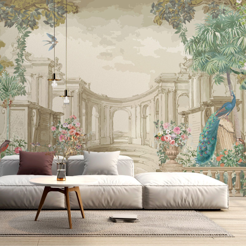 Papier peint panoramique - Jardin Oiseaux