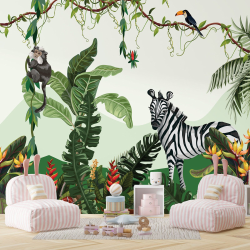 Papier peint panoramique - Jungle Animaux