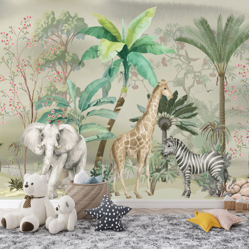 Papier peint panoramique - Jungle Animaux