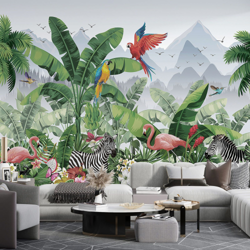 Papier peint panoramique - Jungle Animaux