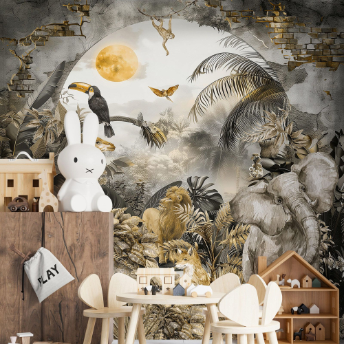 Papier peint panoramique - Jungle Animaux