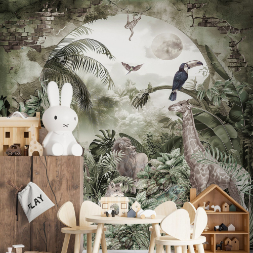Papier peint panoramique - Jungle Animaux