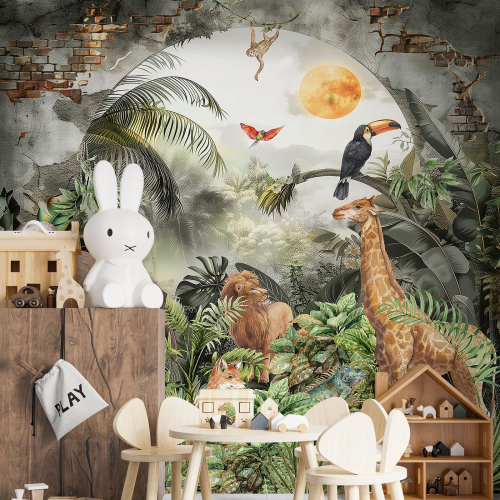 Papier peint panoramique - Jungle Animaux