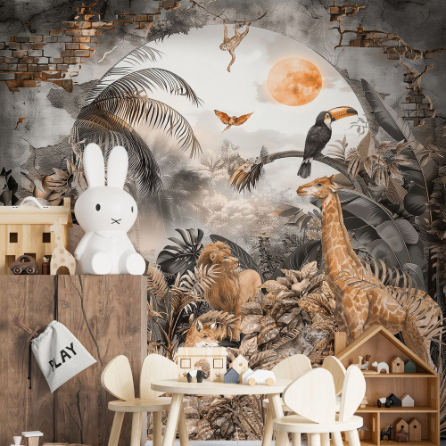 Papier peint panoramique - Jungle Animaux
