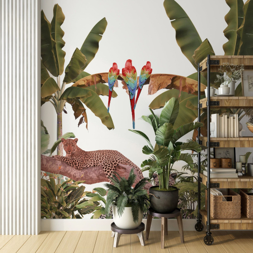 Papier peint panoramique - Jungle Léopards
