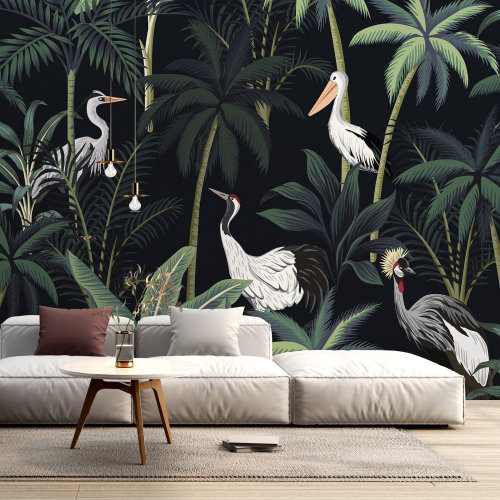 Papier peint panoramique - Jungle Oiseaux