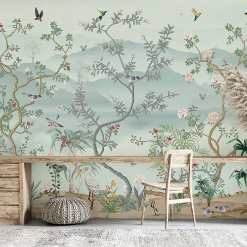 Papier peint panoramique - Jungle Oiseaux