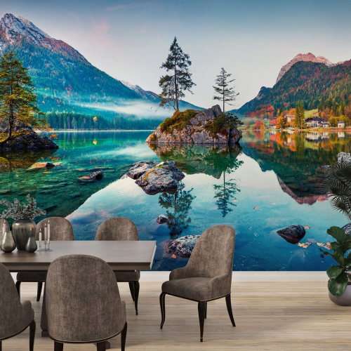 Papier peint panoramique - Lac Montagnes