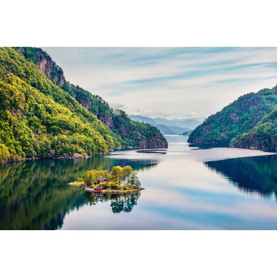 Papier peint panoramique - Lac montagnes