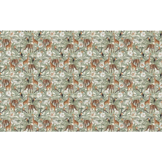 Papier peint panoramique - Motif Animaux de la jungle