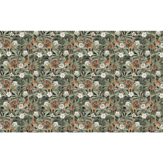 Papier peint panoramique - Motif Animaux de la jungle