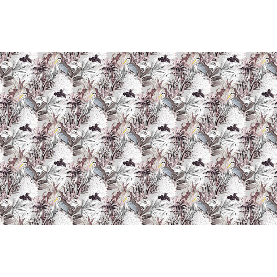 Papier peint panoramique - Motif Fleurs Oiseaux