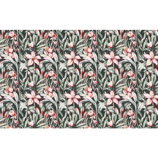 Papier peint panoramique - Motif Fleurs tropicales