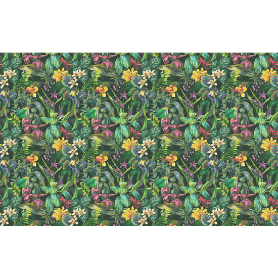 Papier peint panoramique - Motif fleurs Tropicales