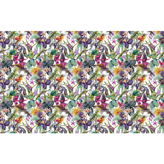 Papier peint panoramique - Motif fleurs Tropicales