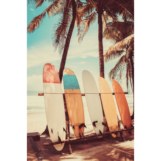 Papier peint panoramique - Palmiers Planches de Surf