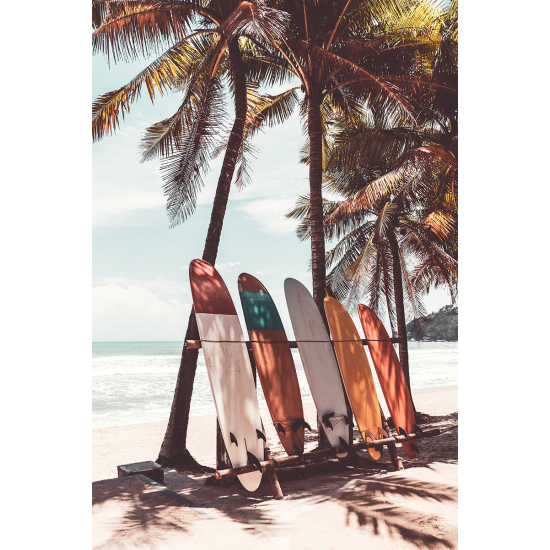 Papier peint panoramique - Palmiers Planches de Surf