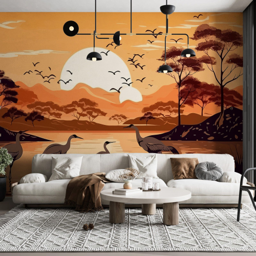 Papier peint panoramique - Paysage Oiseaux