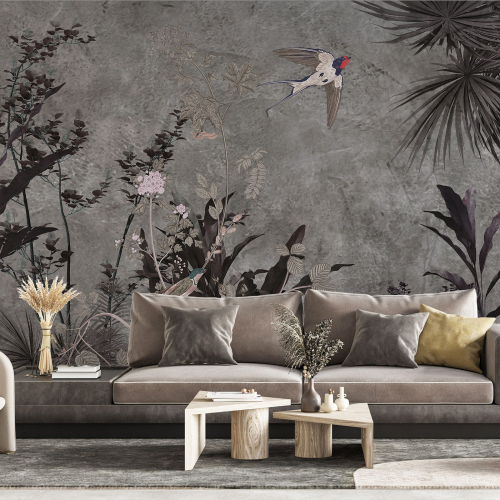 Papier peint panoramique - Plantes Oiseau