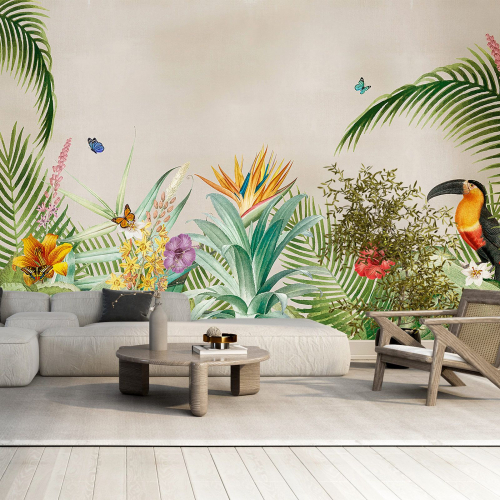 Papier peint panoramique - Plantes Tropicales Toucan