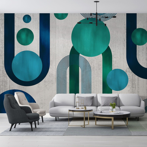 Papier peint panoramique - Ronds Design