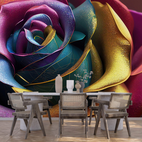 Papier peint panoramique - Rose 3D