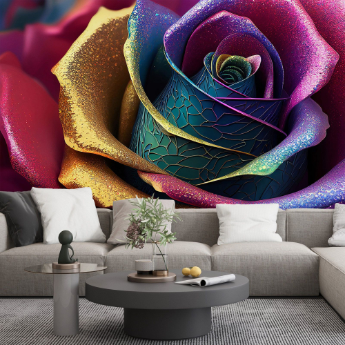 Papier peint panoramique - Rose 3D