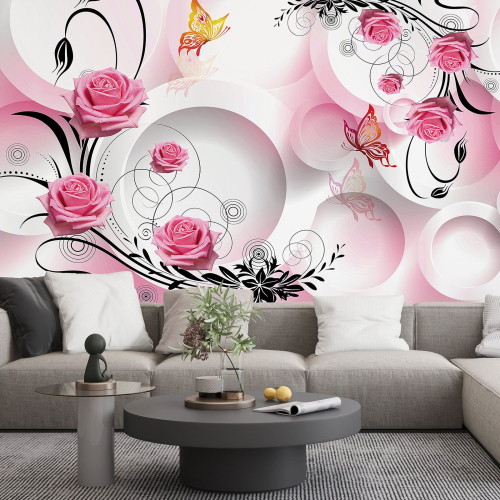 Papier peint panoramique - Roses 3D