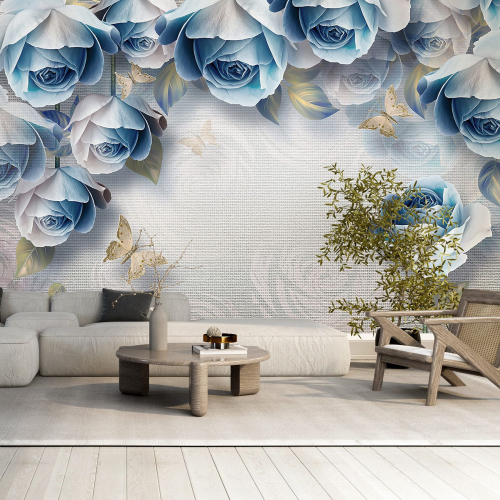Papier peint panoramique - Roses 3D