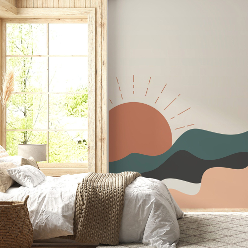 Papier peint panoramique - Soleil Boho