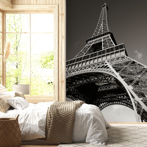 Papier peint panoramique - Tour Eiffel Noir et Blanc