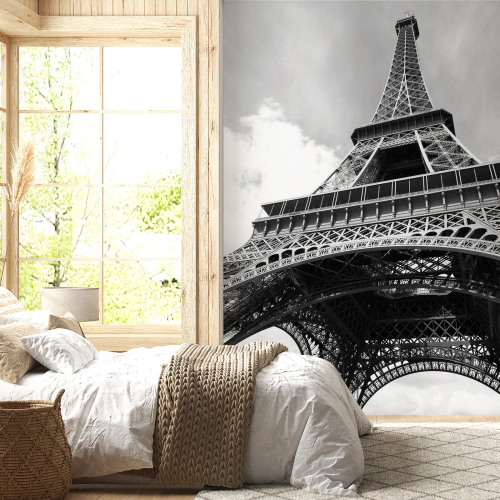 Papier peint panoramique - Tour Eiffel Noir et Blanc