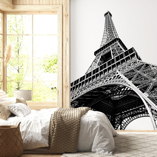 Papier peint panoramique - Tour Eiffel Noir et Blanc