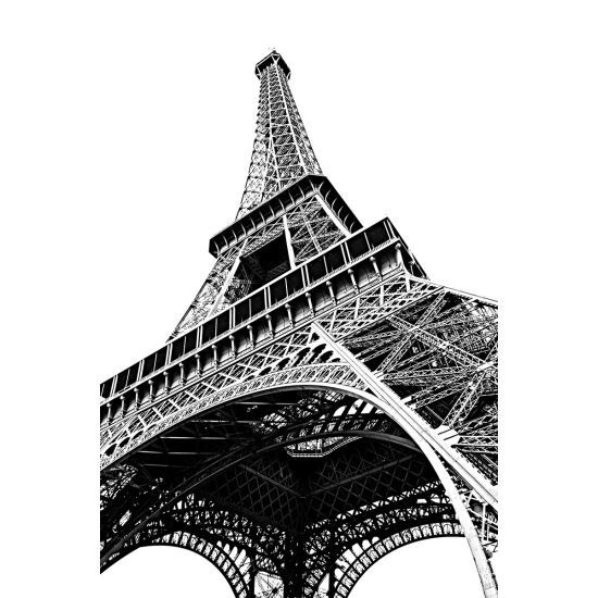 Papier peint panoramique - Tour Eiffel Noir et Blanc