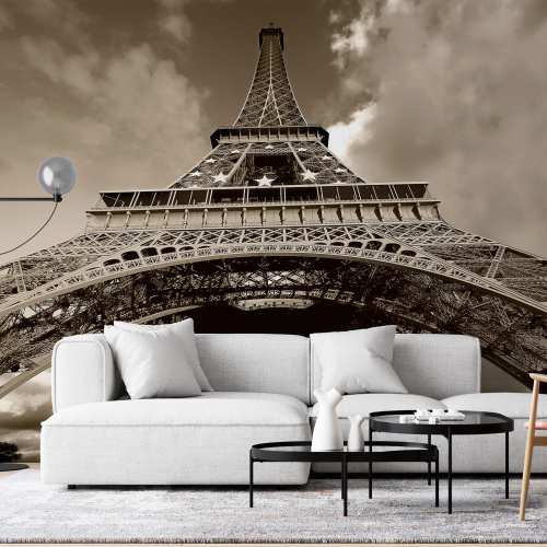 Papier peint panoramique - Tour Eiffel Sépia