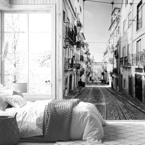 Papier peint panoramique - Tramway Lisbonne